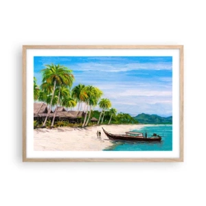 Poster in light oak frame - Exotic Dream - 70x50 cm