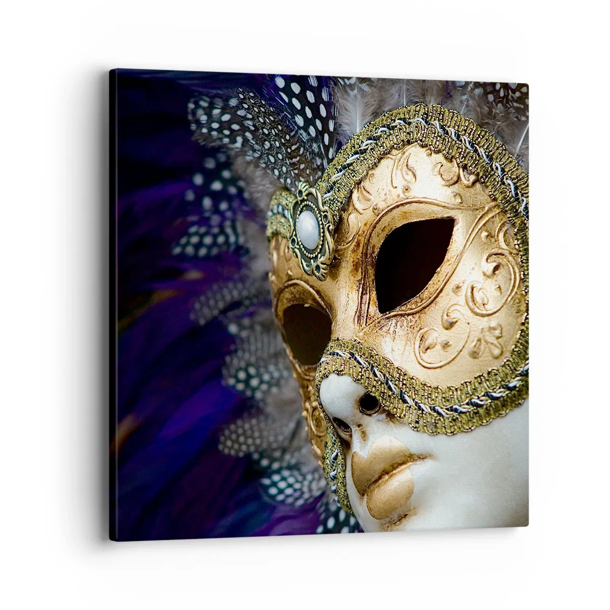 Canvas picture - Venetian Portrait In Gold - 40x40 cm