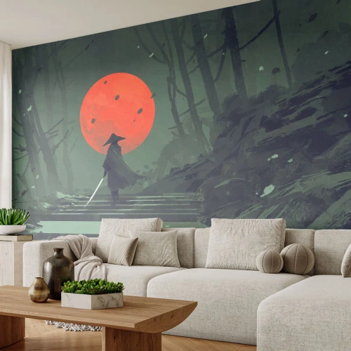 Photo Wallpaper Standard Eco - Red Moon Warrior - Abstraction, Fantasy, Warrior - 500x350 cm