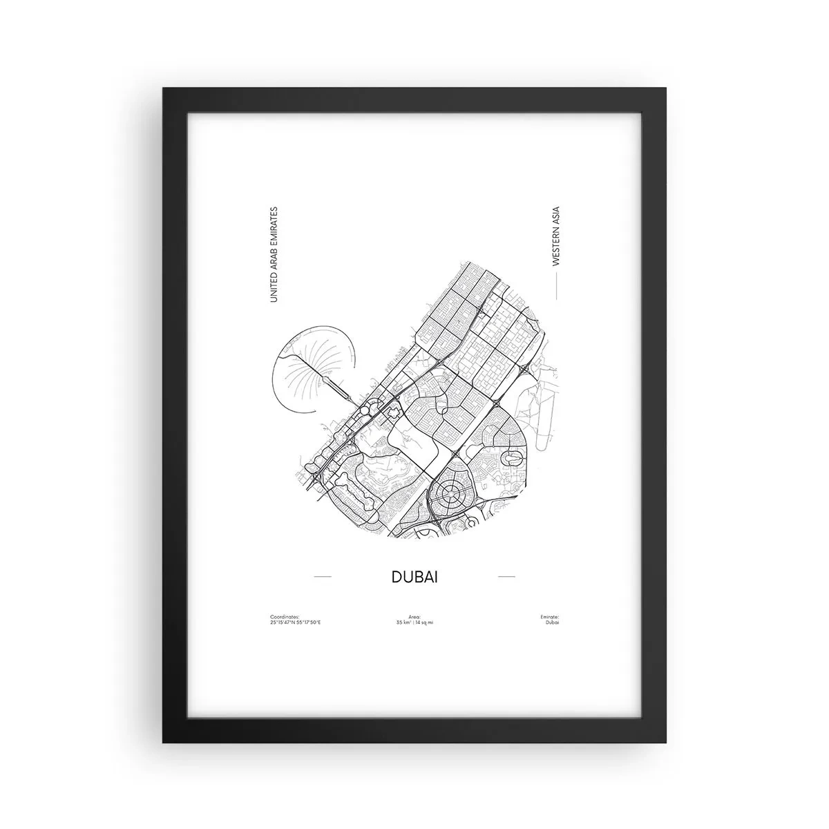 Poster in black frame - Anatomy of Dubai - 30x40 cm