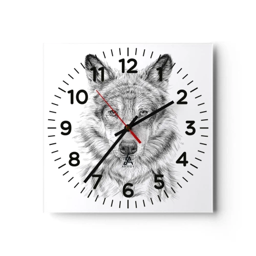 Wall clock - Clock on glass - Born Leader - 30x30 cm