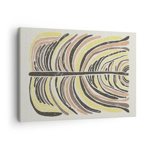 Canvas picture - Abstract leaf motif in earthy tones - 70x50cm - Abstract: Life to the Full - Modern wall decoration for the living room and bedroom ARTTOR