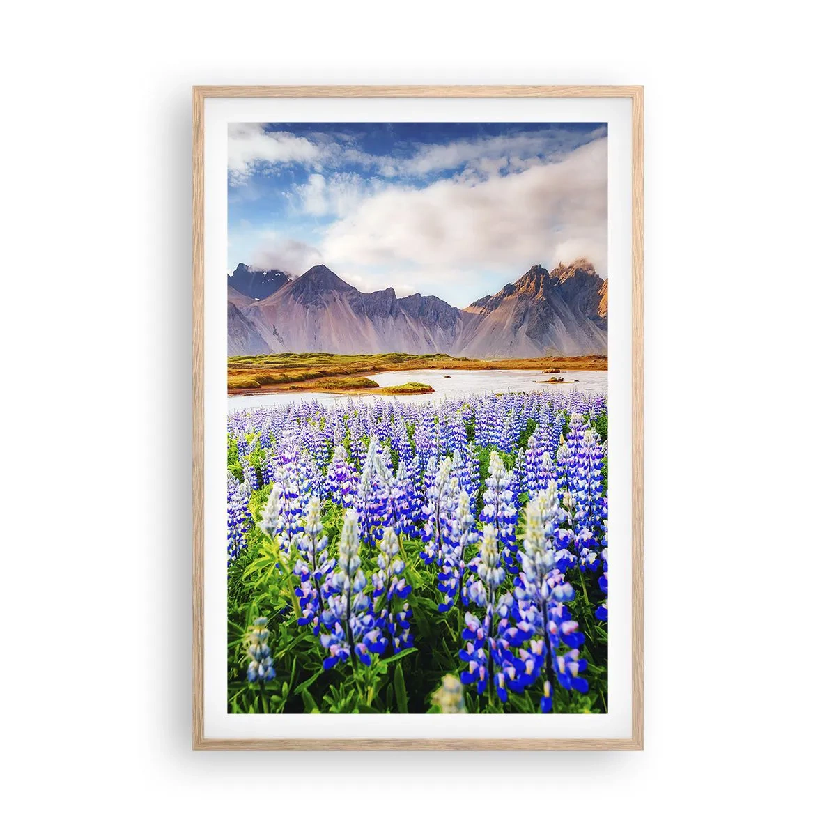 Poster in light oak frame - Strength and Severity next to Sweetness - 61x91 cm