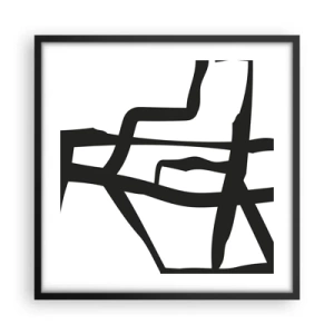 Poster in black frame - Black and White Construction - 50x50 cm