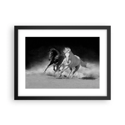 Poster in black frame - Gallop of Freedom - 40x30 cm
