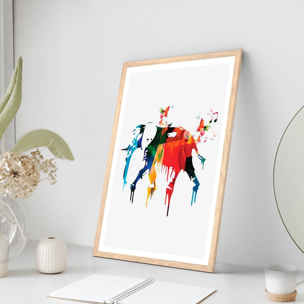 Poster in light oak frame - Everyone Can Dance - 50x70 cm
