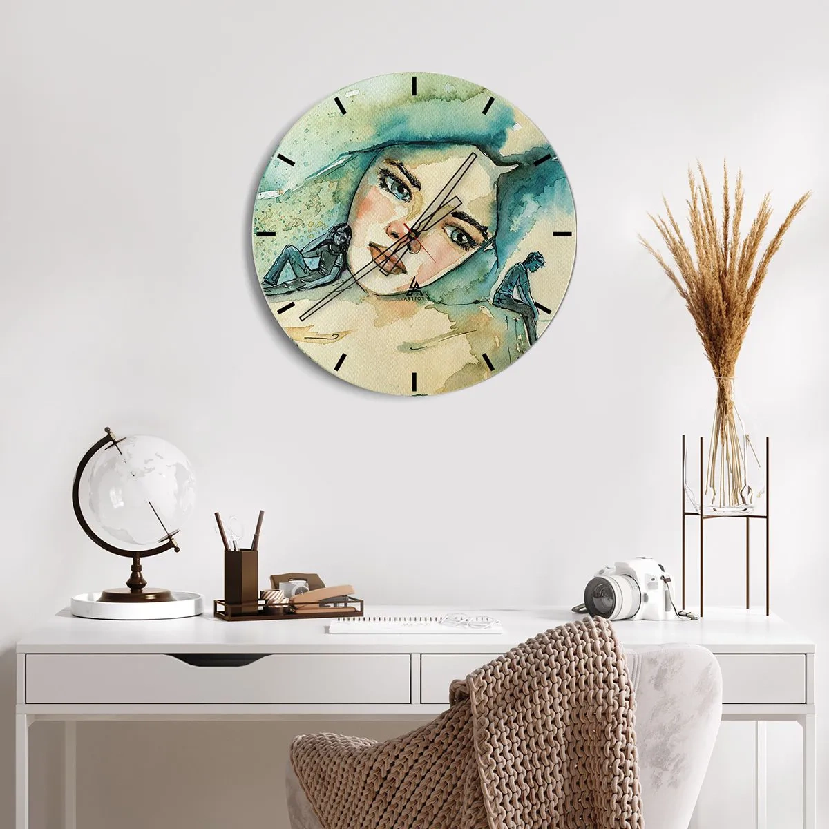 Wall clock - Clock on glass - Am I Blue? - 40x40 cm