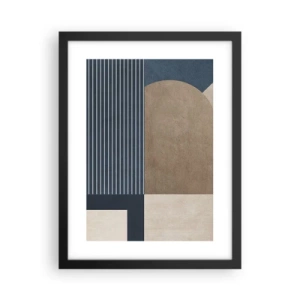 Poster in black frame - Composition of Simplicity and Curvature - 30x40 cm