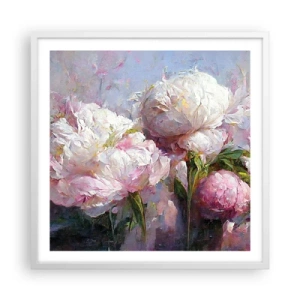 Poster in white frmae - Bouquet Bubbling with Life - 60x60 cm