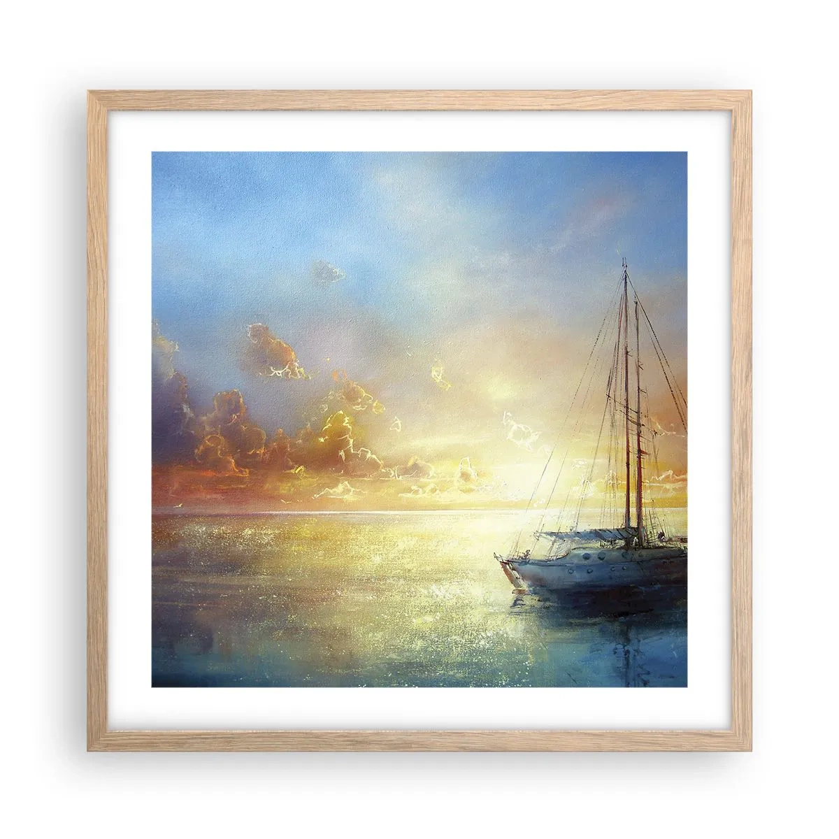 Poster in light oak frame - In a Golden Bay - 50x50 cm