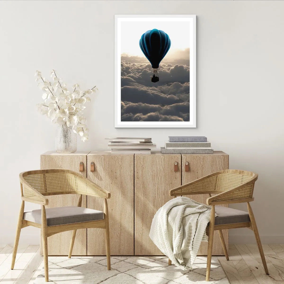 Poster in white frmae - Wanderer above Clouds - 70x100 cm
