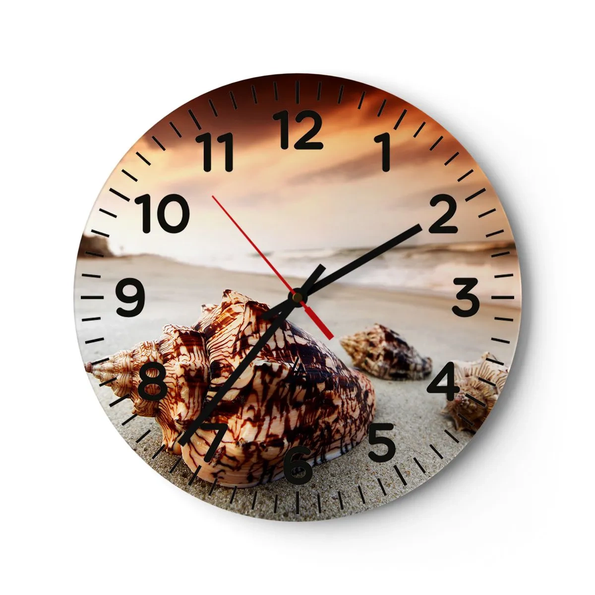 Wall clock - Clock on glass - Expelled by Waves - 30x30 cm