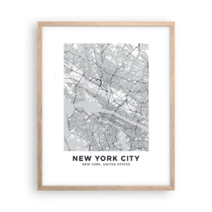 Poster in light oak frame - Anatomy of Metropolis - 40x50 cm