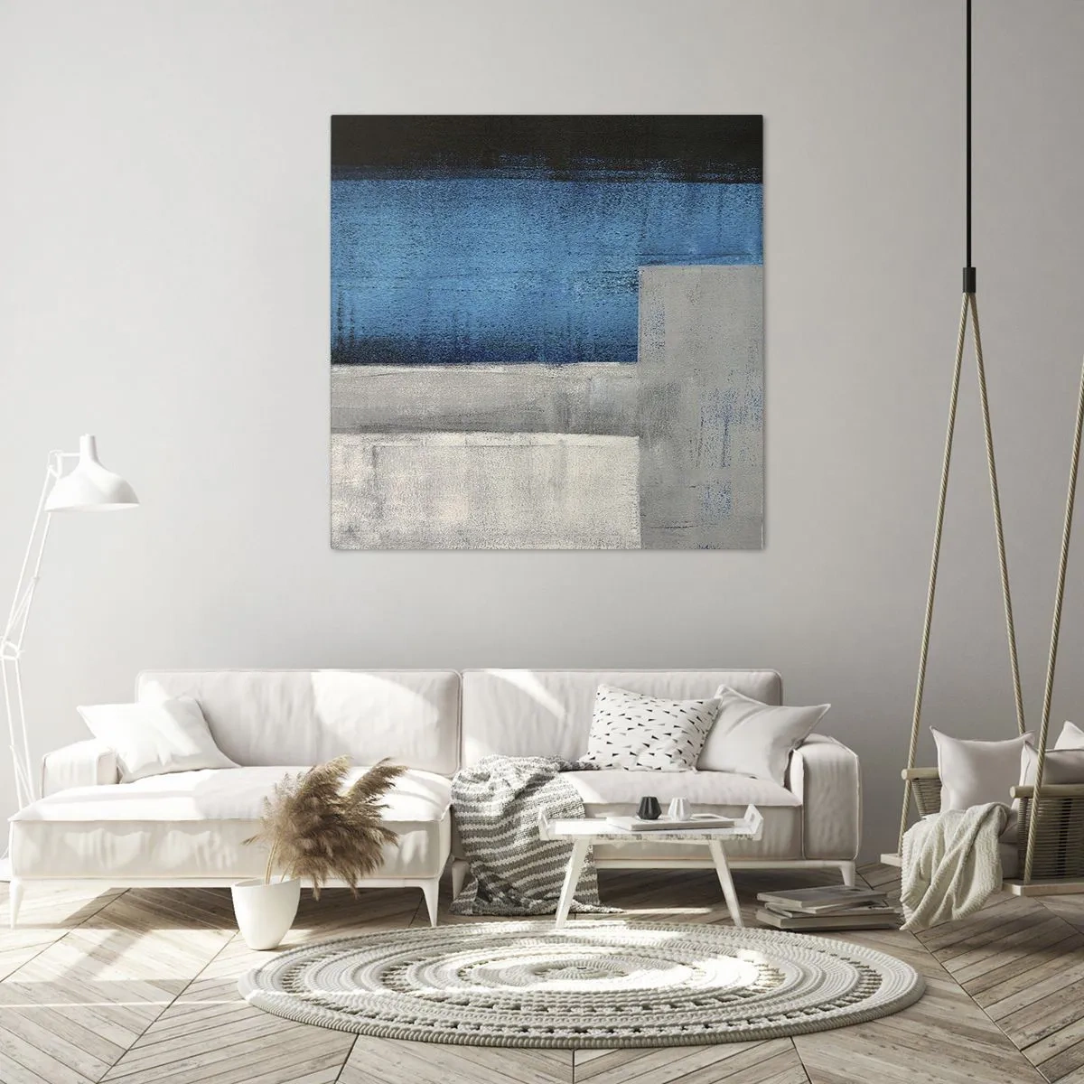 Canvas picture - Poetic Composition of Blue and Grey - 50x50 cm