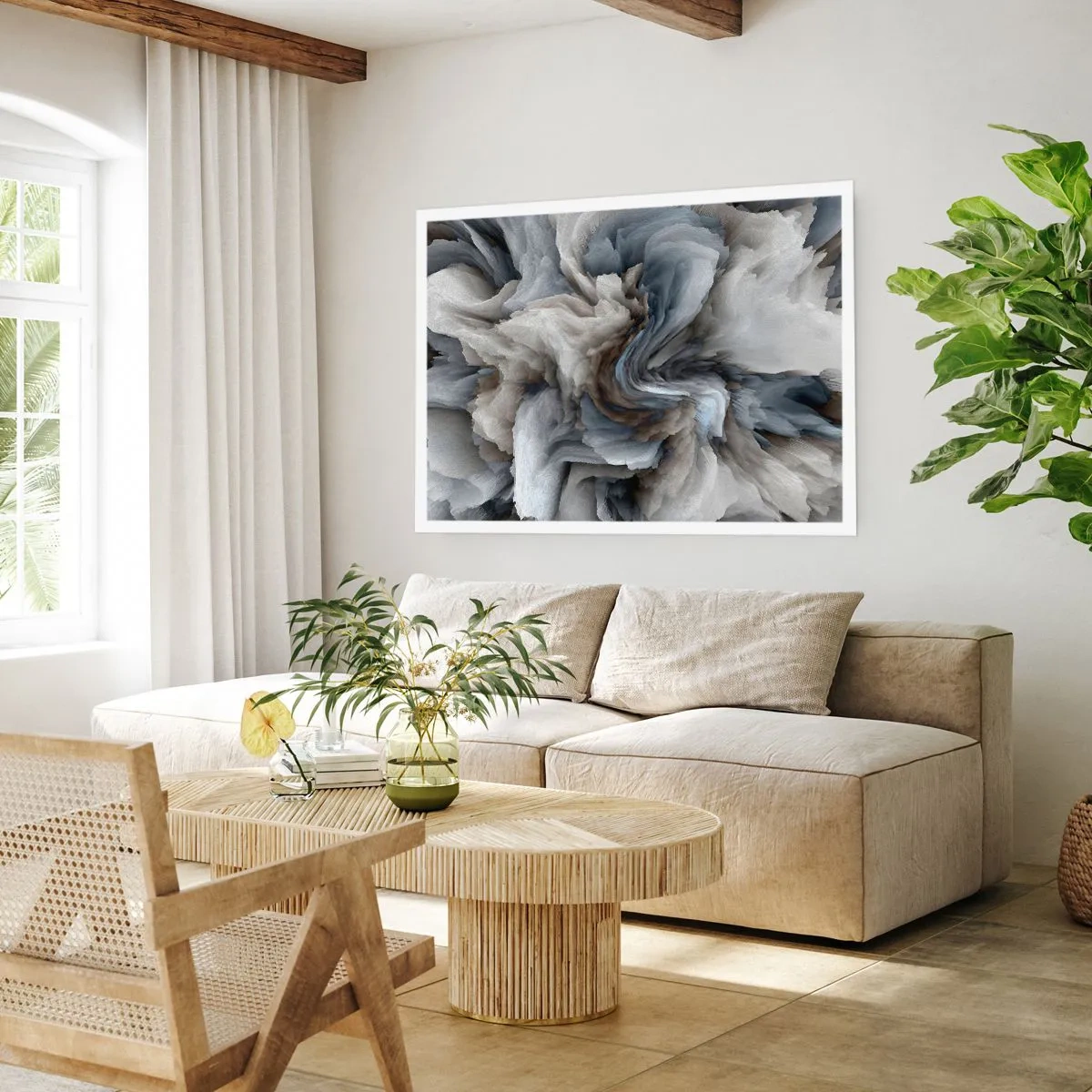 Poster - Stone and Flower - 91x61 cm