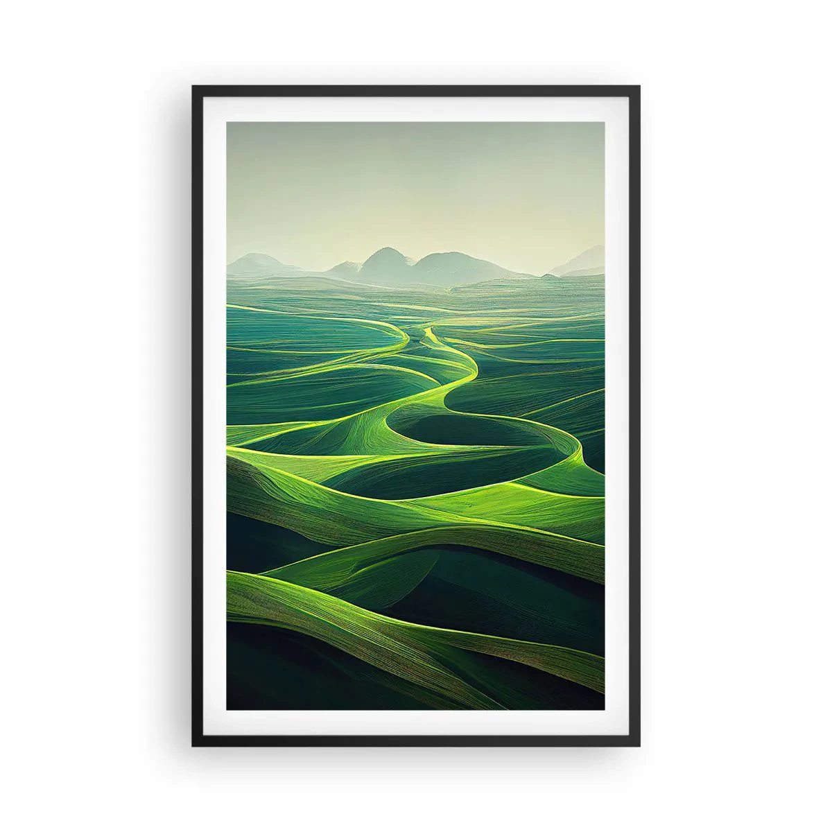 Poster in black frame - In Green Valleys - 61x91 cm