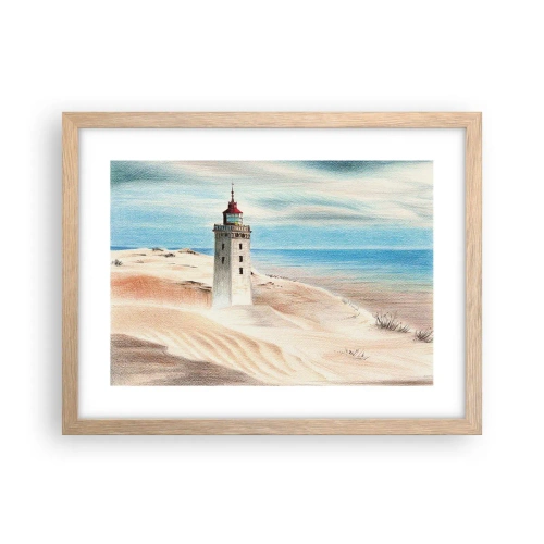 Poster in light oak frame - Always Staring at the Sea - 40x30 cm