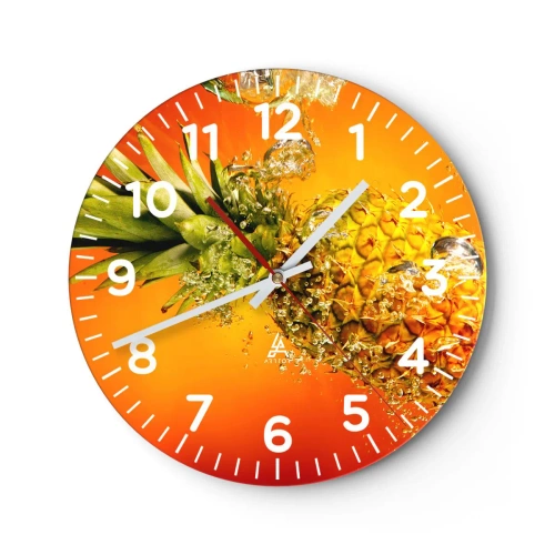 Wall clock - Clock on glass - Tropical Juicy Freshness - 30x30 cm