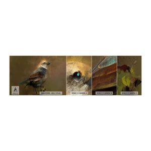 Photo Wallpaper Sample Standard Eco - Sparrow, a Little Birdy - Abstraction, Bird, Nature - 100x30 cm