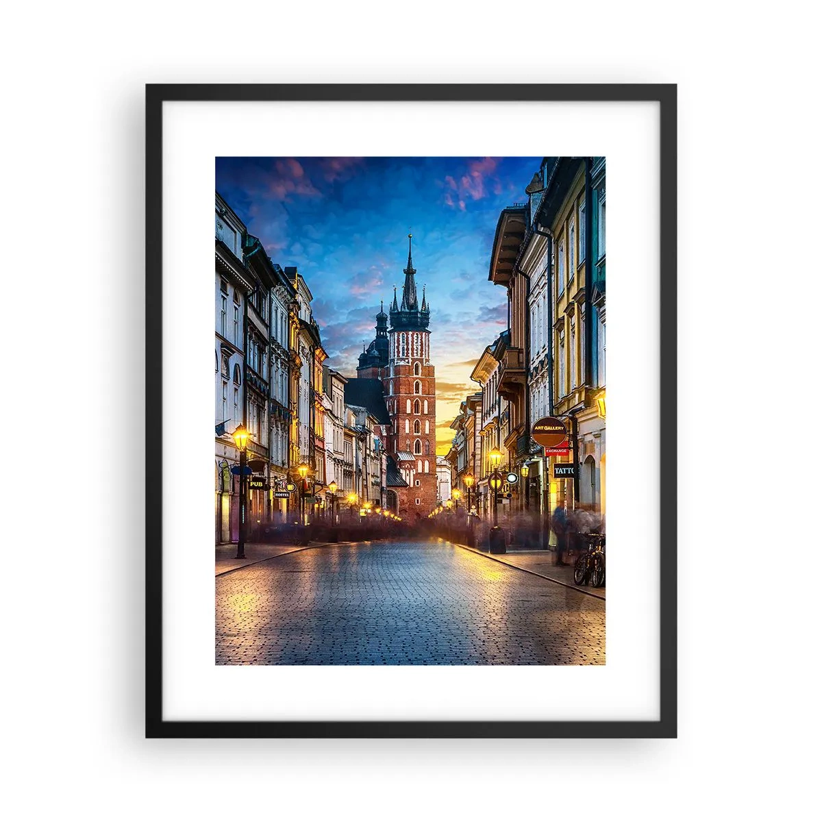 Poster in black frame - Charm of Cracow - 40x50 cm