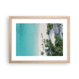 Poster in light oak frame - Holidays in Paradise - 40x30 cm