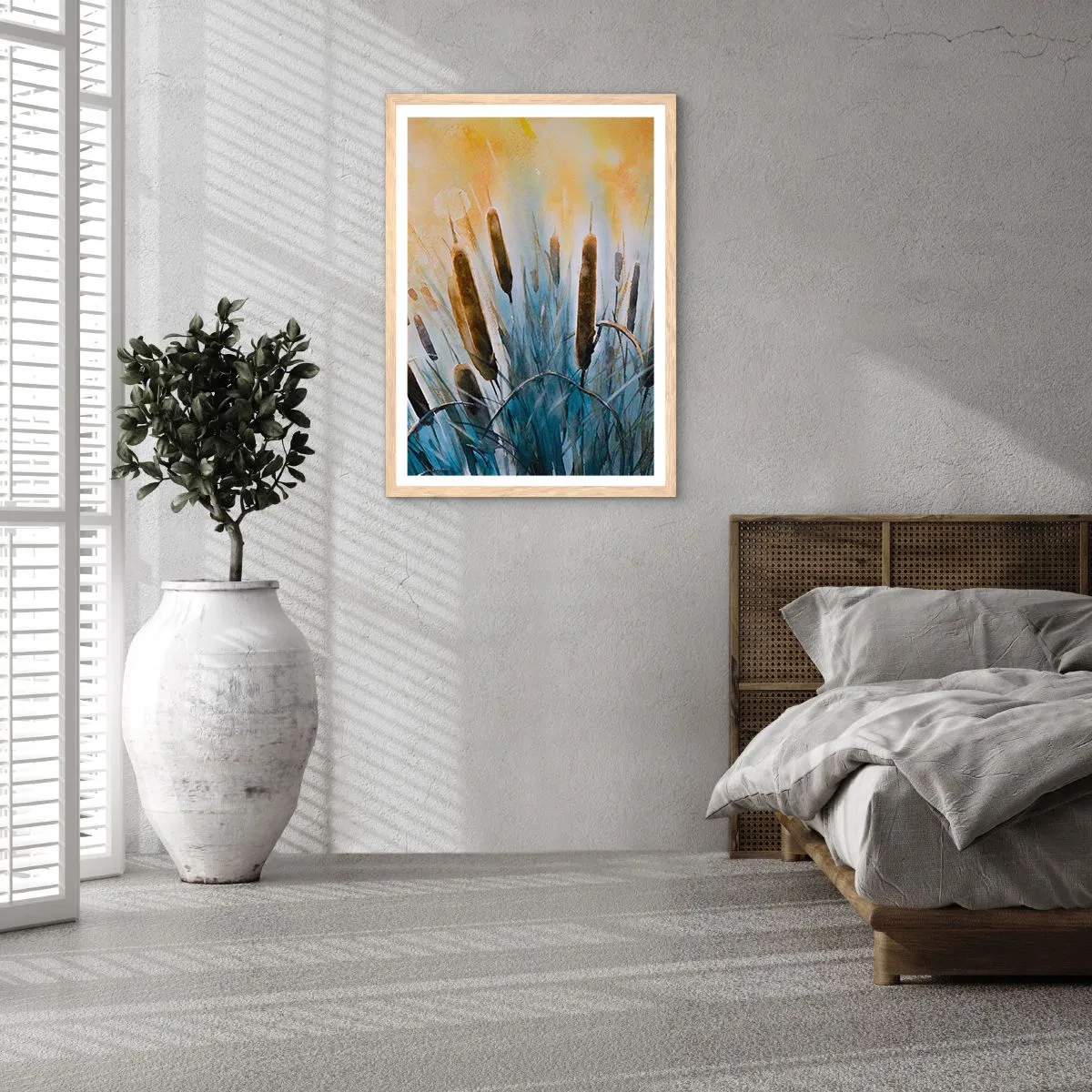 Poster in light oak frame - Coolness of Water, Heat of the Sun - 40x50 cm