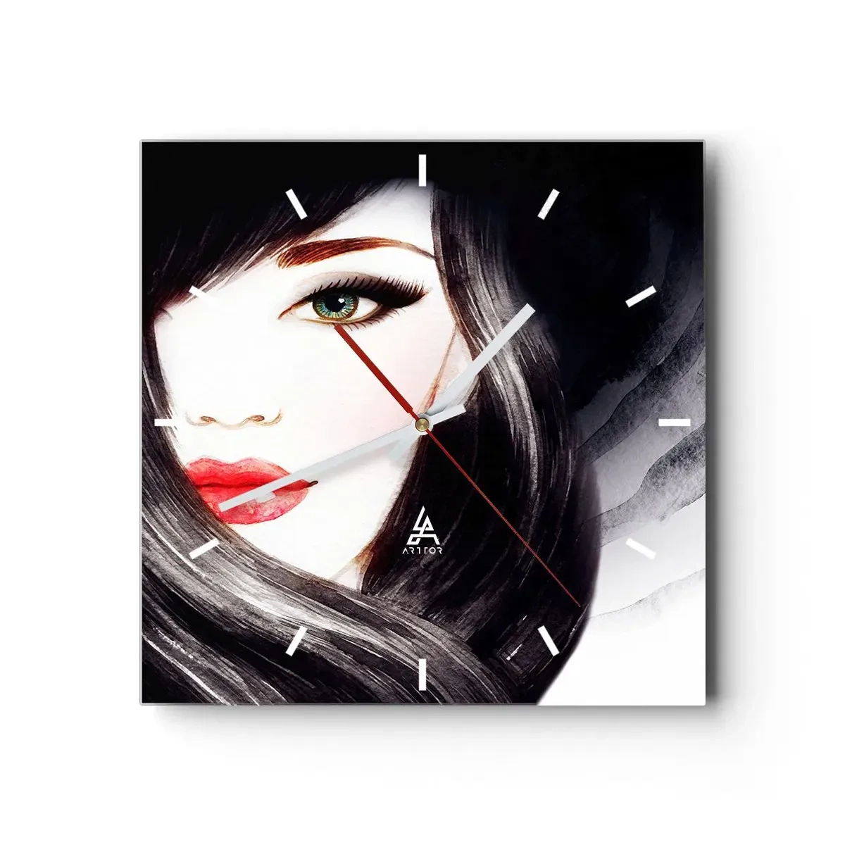 Wall clock - Clock on glass - Sapphire Look - 40x40 cm