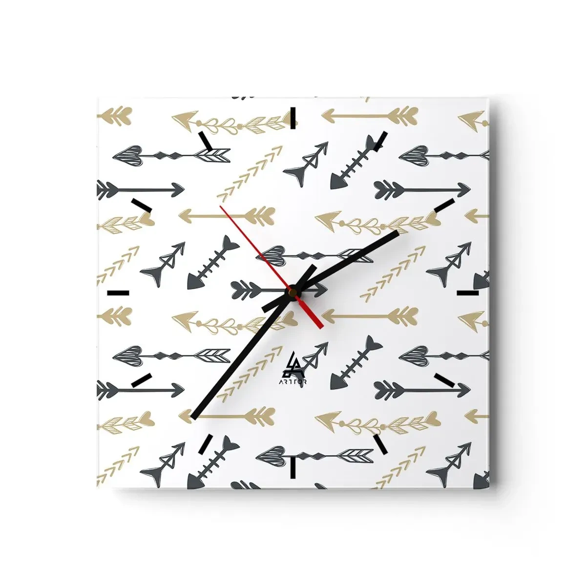 Wall clock - Clock on glass - Dream of an Archer - 40x40 cm
