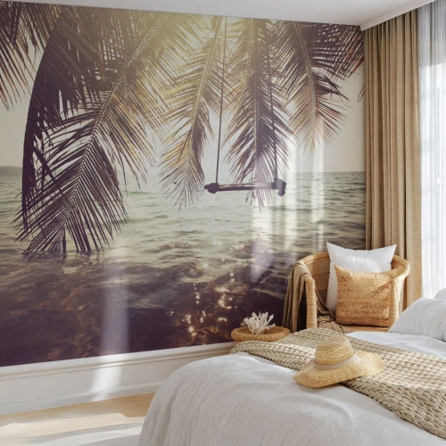 Photo Wallpaper Premium Canvas - You Can Dream as Much as You Wish - Landscape, Coconut Palm, Sea - 200x140 cm