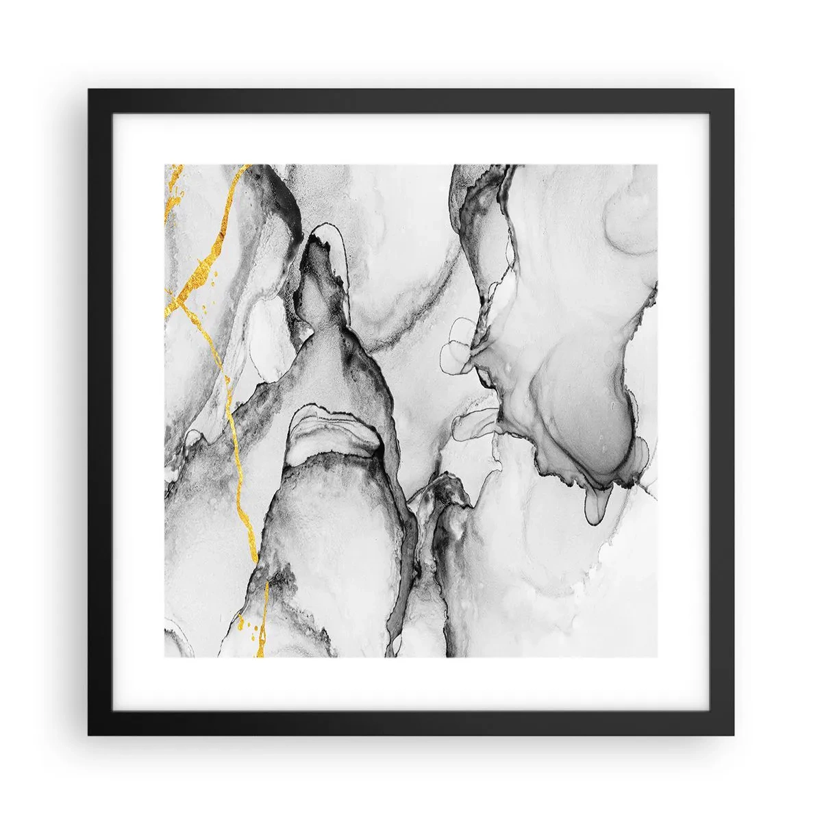 Poster in black frame - Composition with a Golden Motif - 40x40 cm