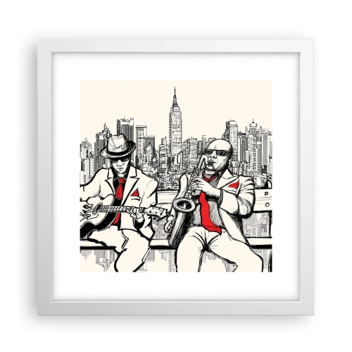 Poster in white frmae - New York Improvisation - 30x30 cm