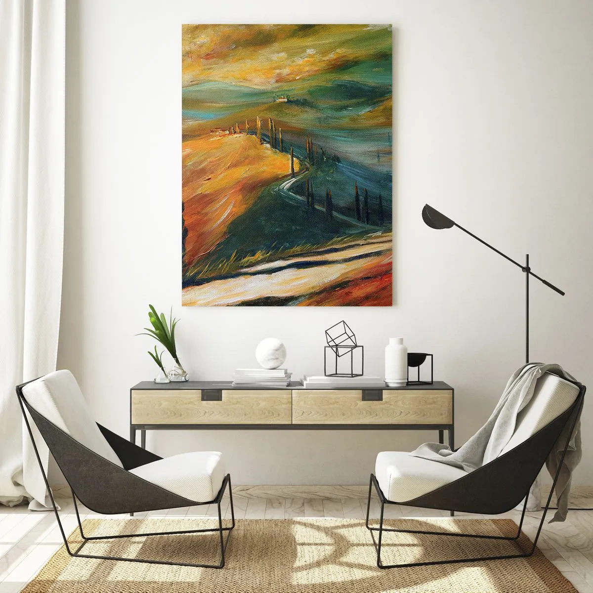 Glass picture - Tuscan Landscape - 80x120 cm