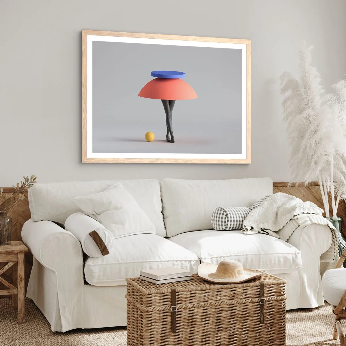 Poster in light oak frame - Surrealistic Composition - 50x40 cm