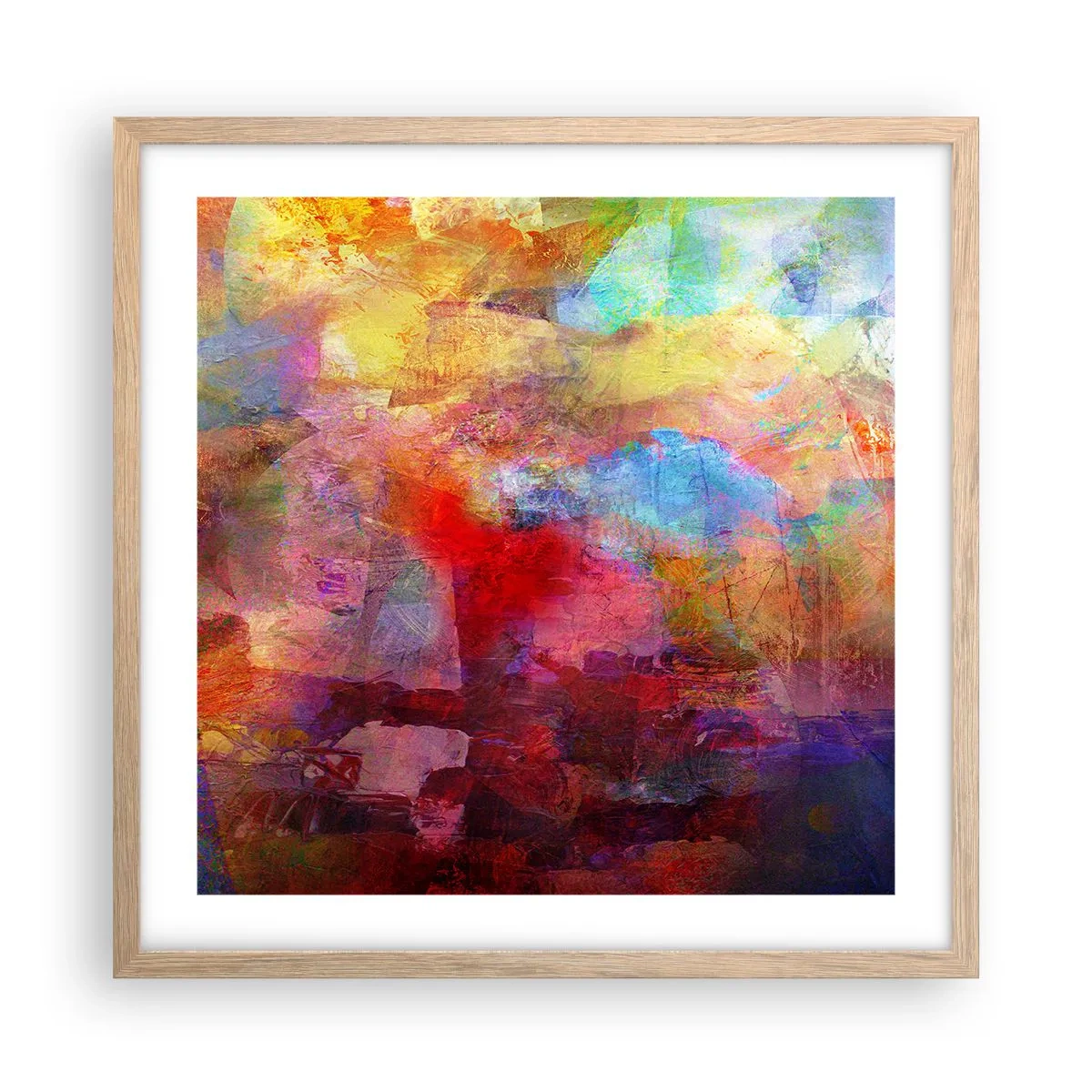 Poster in light oak frame - Looking inside the Rainbow - 50x50 cm