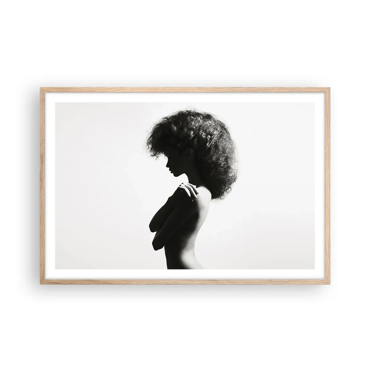 Poster in light oak frame - Like a Flower on a Thin Stem - 91x61 cm