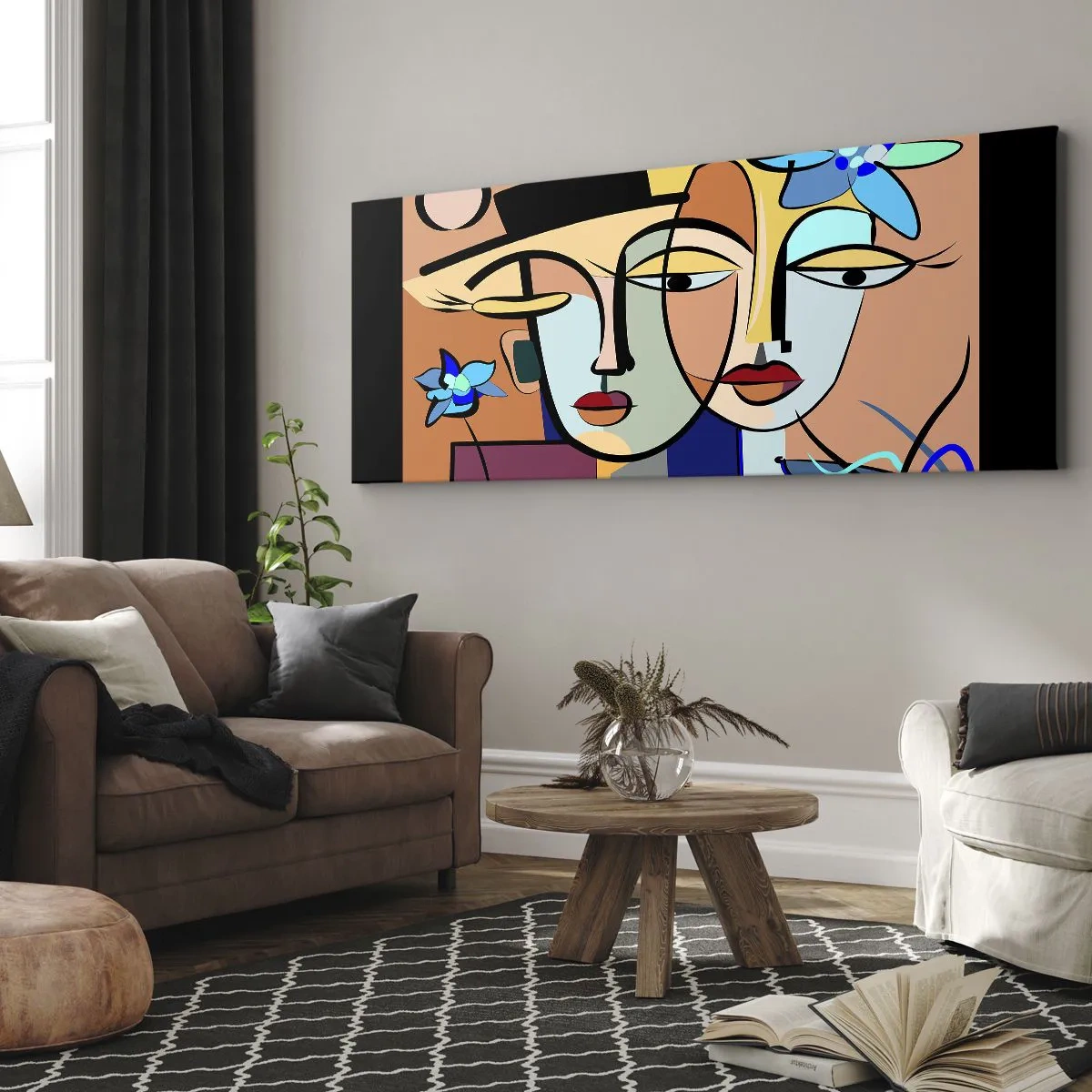 Canvas picture - Rendez-vous Picasso Style - 90x30 cm