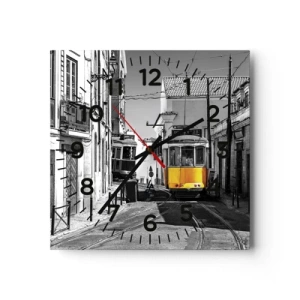 Wall clock - Clock on glass - Spirit of Lisbon - 30x30 cm