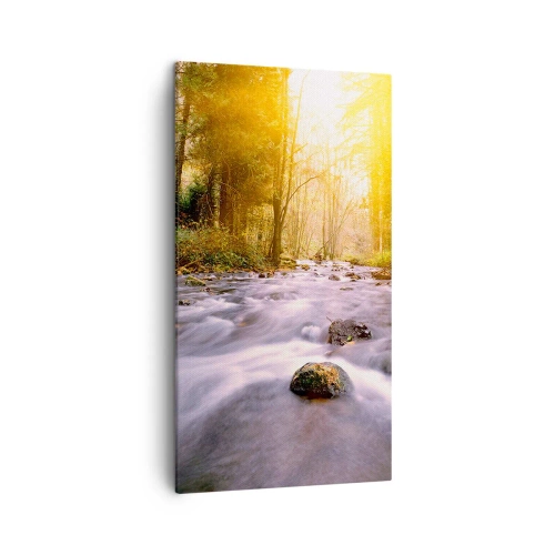 Canvas picture - Malachite in Silver and Gold Setting - 45x80 cm