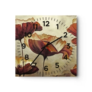 Wall clock - Clock on glass - Piece of Meadow - 40x40 cm