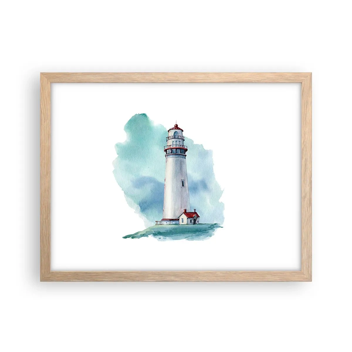 Poster in light oak frame - Gentle Sister of Blue - 40x30 cm