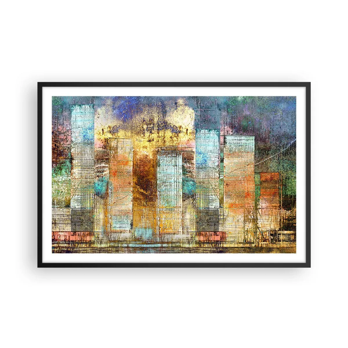 Poster in black frame - Sunny Metropolis - 91x61 cm