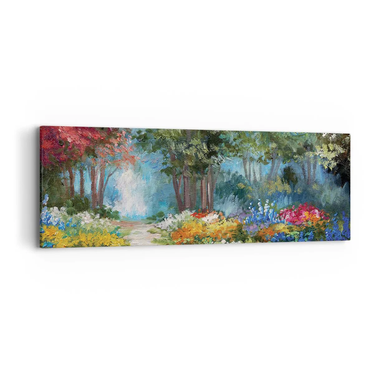 Canvas picture - Wood Garden, Flowery Forest - 90x30 cm