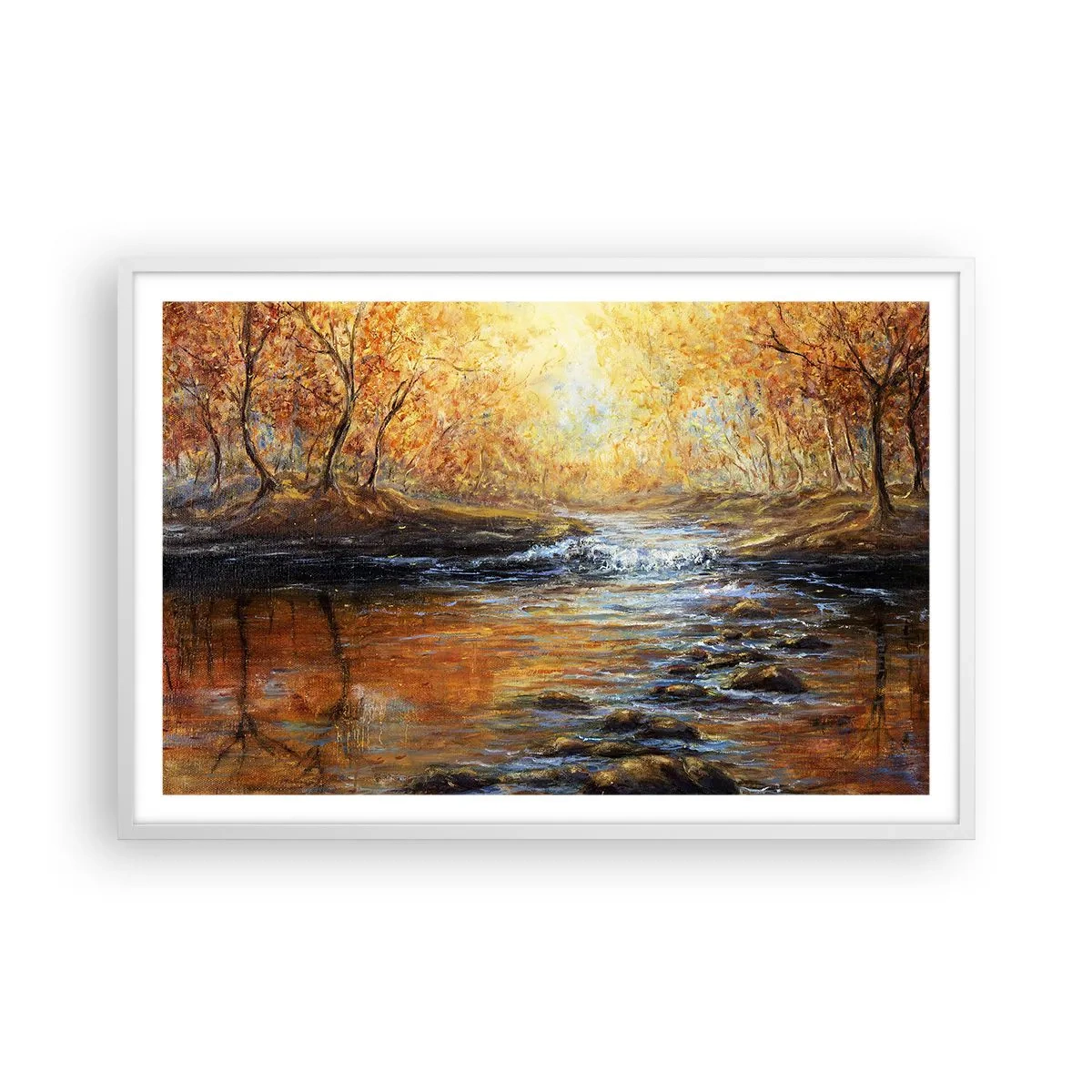 Poster in white frmae - Golden Brook - 91x61 cm
