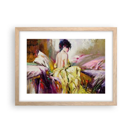 Poster in light oak frame - Graceful in Yellow - 40x30 cm