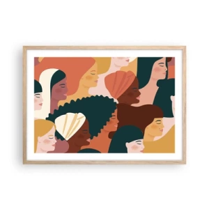 Poster in light oak frame - Pure Womanhood - 70x50 cm