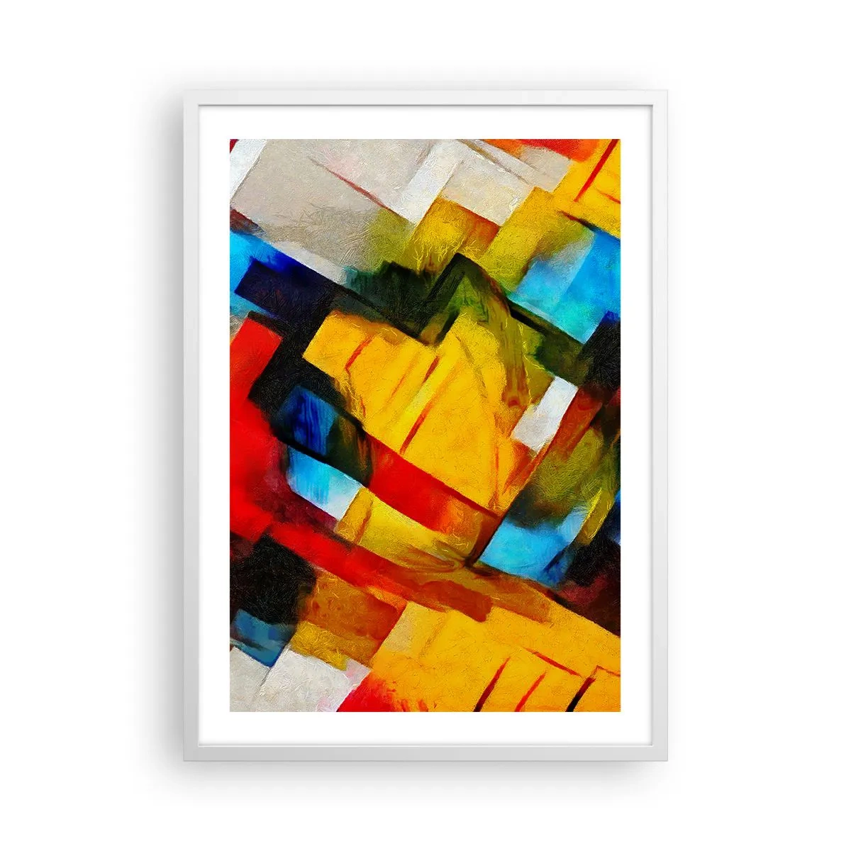 Poster in white frmae - Colourful Quilt - 50x70 cm