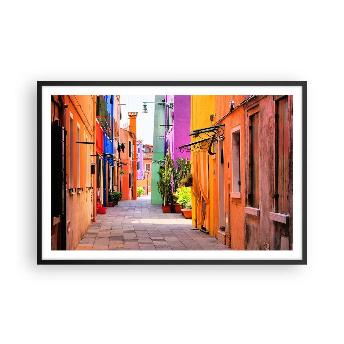 Poster in black frame - Rainbow Alley - 91x61 cm