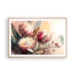 Poster in light oak frame - Profile and En Face - 91x61 cm