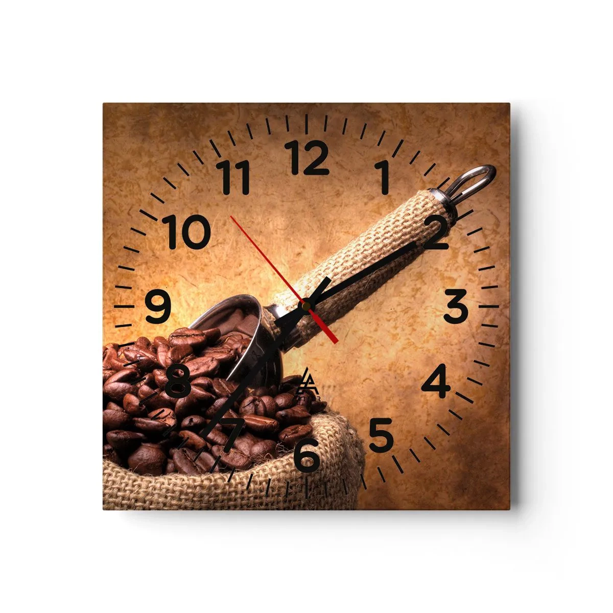 Wall clock - Clock on glass - Grain of Flavour - 30x30 cm