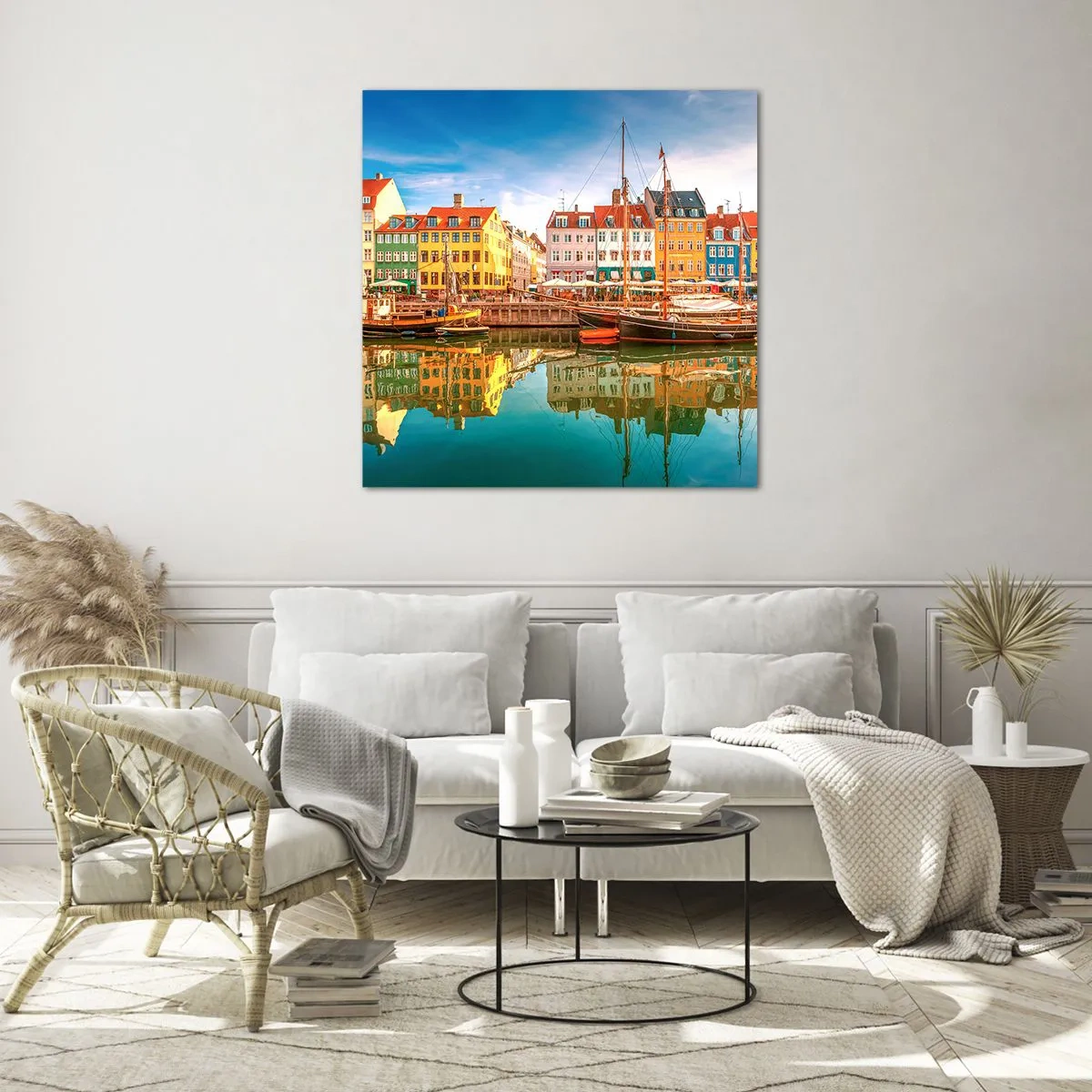 Glass picture - By Water Smooth as a Mirror - 30x30 cm